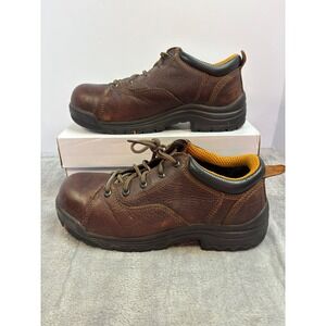 Timberland PRO Titan Womens 9.5W Brown Leather Work Shoes Oxford A4901 63189